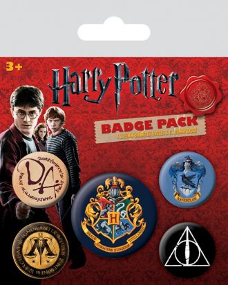 Harry Potter sada odznaků 5-Pack Bradavice