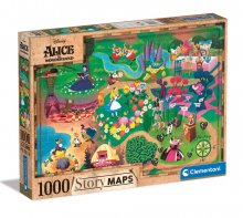 Disney Story Maps skládací puzzle Alice in Wonderland (1000 piec