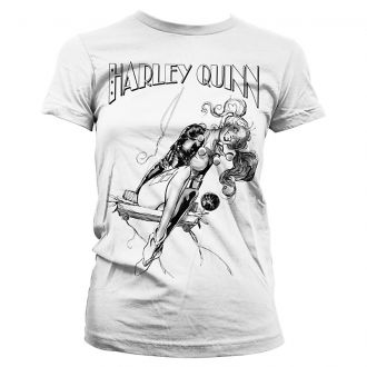 Batman dámské tričko bílé Harley Quinn Sways