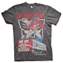 Transformers pánské tričko Optimus Prime Distressed Dark Grey