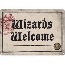 Harry Potter kovová tabulka Wizards Welcome 21 x 15 cm