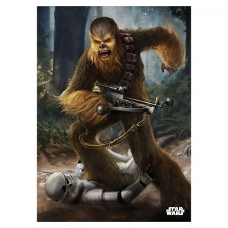 Star Wars kovový plakát Chewbacca vs Stormtrooper 32 x 45 cm