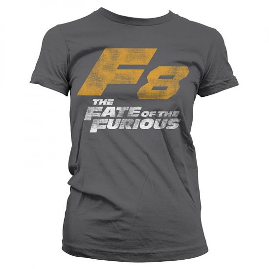 Fast & Furious Dámské tričko F8 Distressed Logo Šedé - Kliknutím na obrázek zavřete