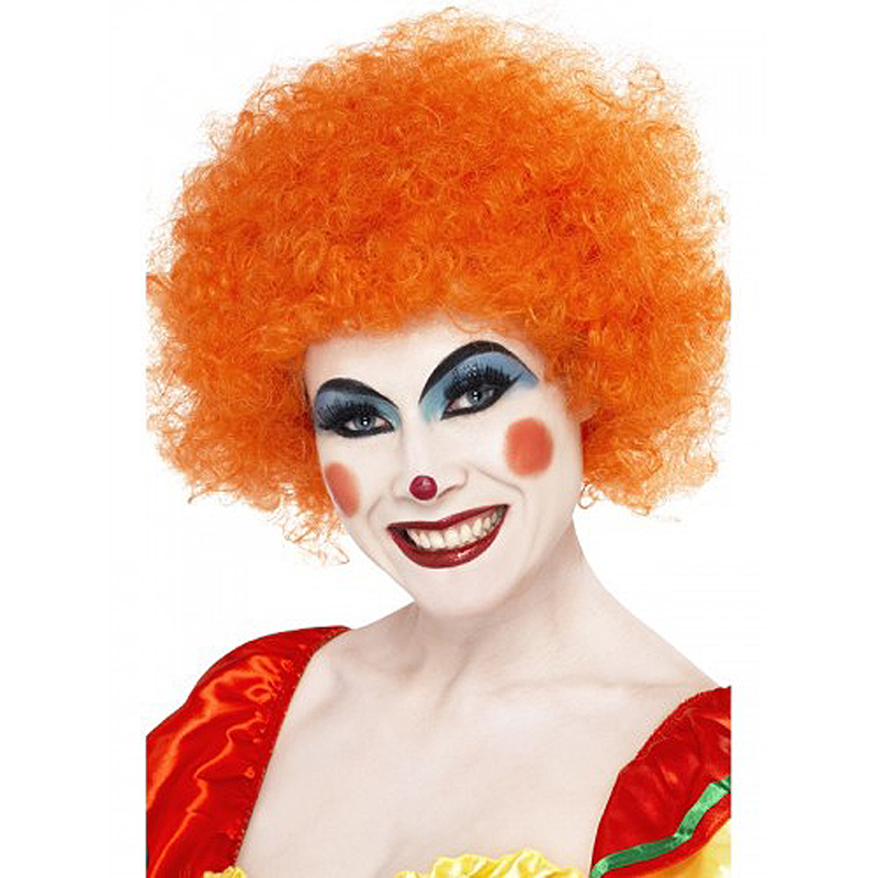 Paruka Afro Crazy klaun oranžová