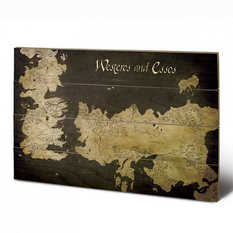 Dřevěný obraz Hra o Trůny Westeros A Essos 40 x 60 cm