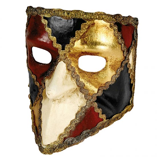 Originální benátská maska Bauta Scacchi Colore