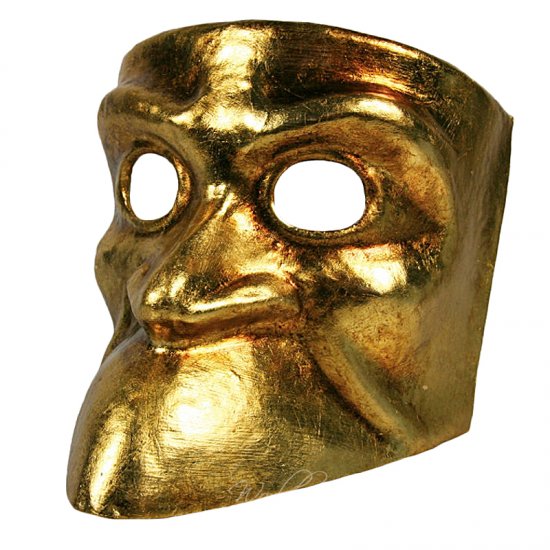 Originální benátská maska Bauta Oro