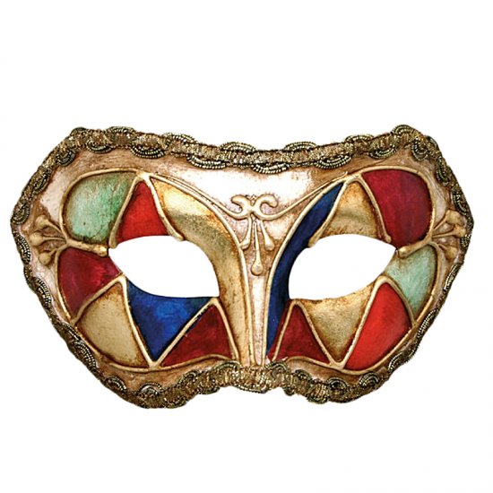 Karnevalová maska Colombina Arlecchino Multicolore