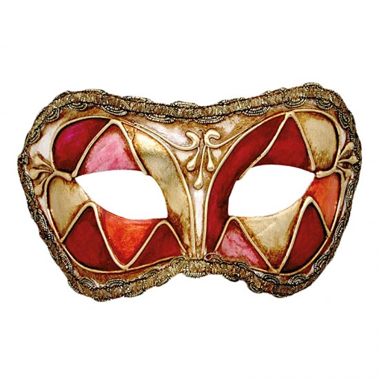 Karnevalová maska Colombina Arlecchino Rosso