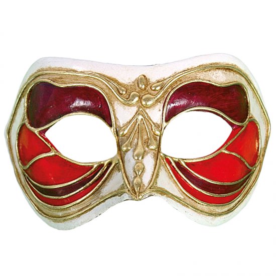 Karnevalová maska Colombina Monica Rosso Bianco