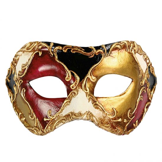 Karnevalová maska Colombina Scacchi Colore Stucco