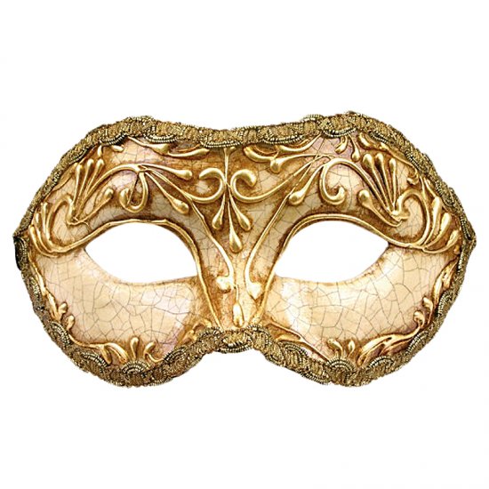 Karnevalová maska Colombina stucco craquele oro