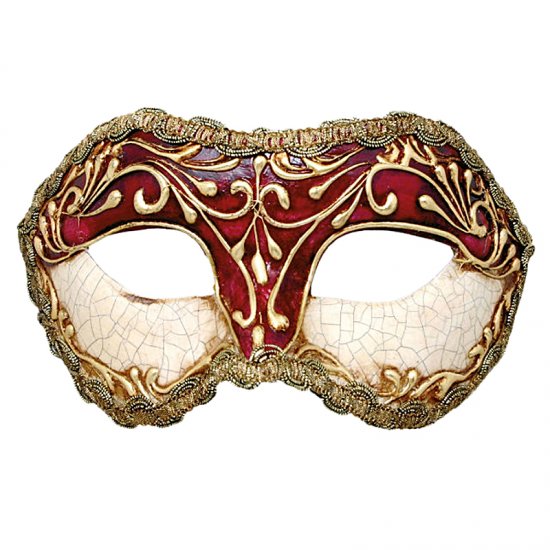 Karnevalová maska Colombina Stucco Craquele Rossa