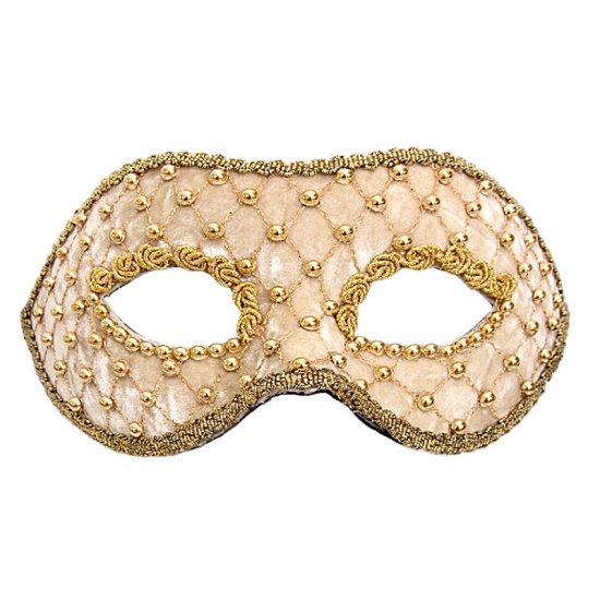 Karnevalová maska Colombina Veluto Bianco Oro