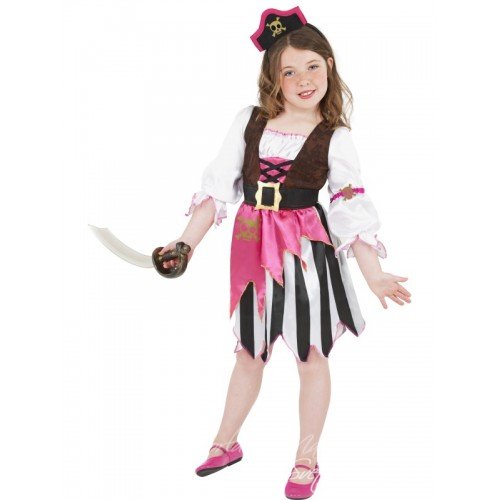 Dětský kostým růžová pirátka S