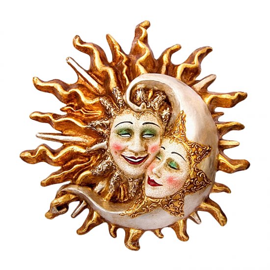 Dekorační benátská maska Sole Luna Craquele Grande