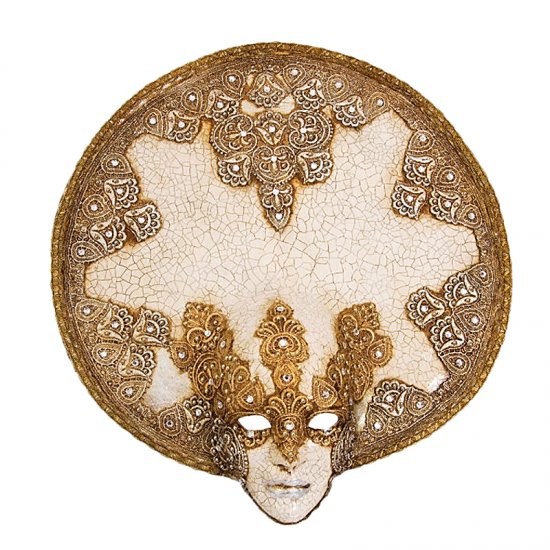 Dekorační benátská maska Luna Piena Craquele Macrame