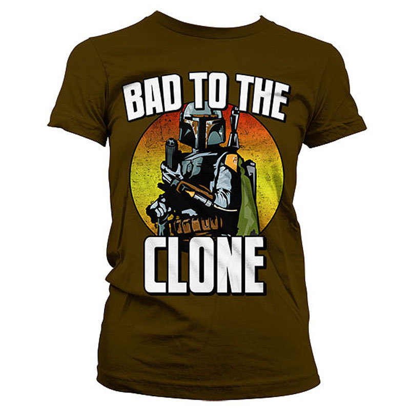 Star Wars hnědé dámské tričko Bad To The Clone