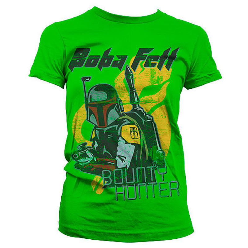 Dámské tričko zelené Star Wars Boba Fett Bounty Hunter