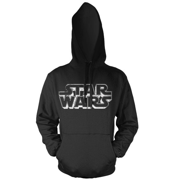 Černá hoodie mikina Star Wars Distressed Logo