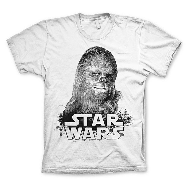 Star Wars bílé pánské tričko Chewbacca