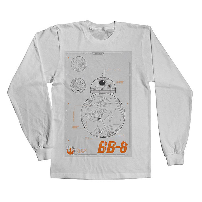 Tričko s dlouhým rukávem Star Wars BB-8 Blueprint
