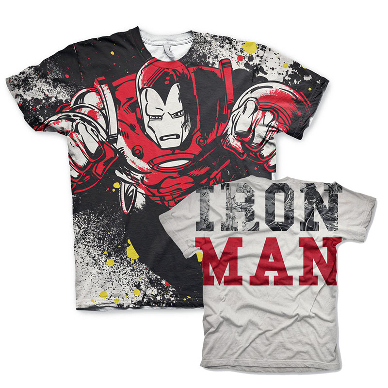 Marvel tričko s potiskem Allover Iron Man