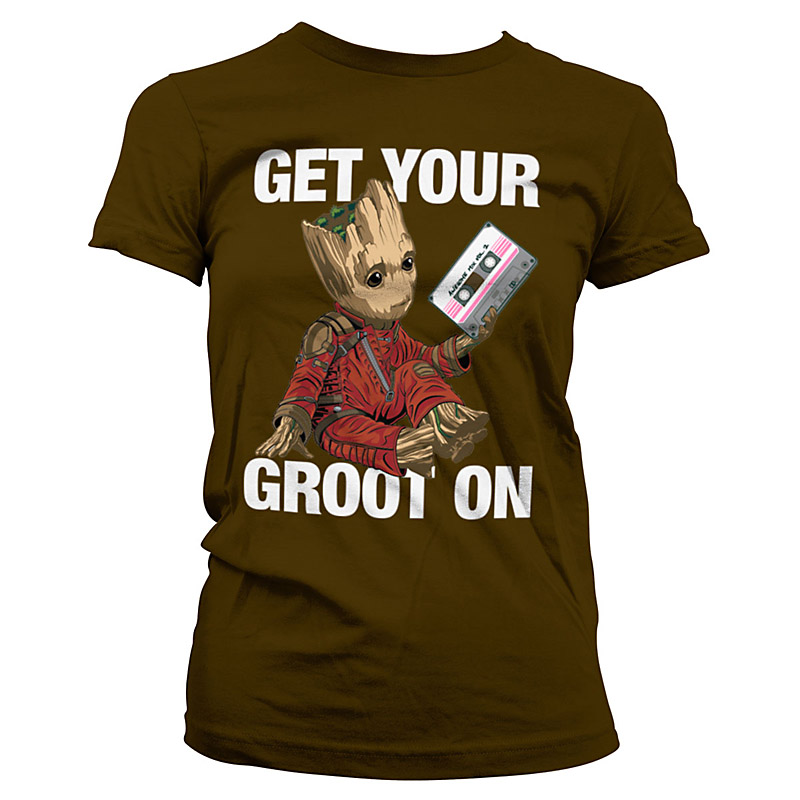 Guardians Of The Galaxy dámské tričko Groot On hnědé