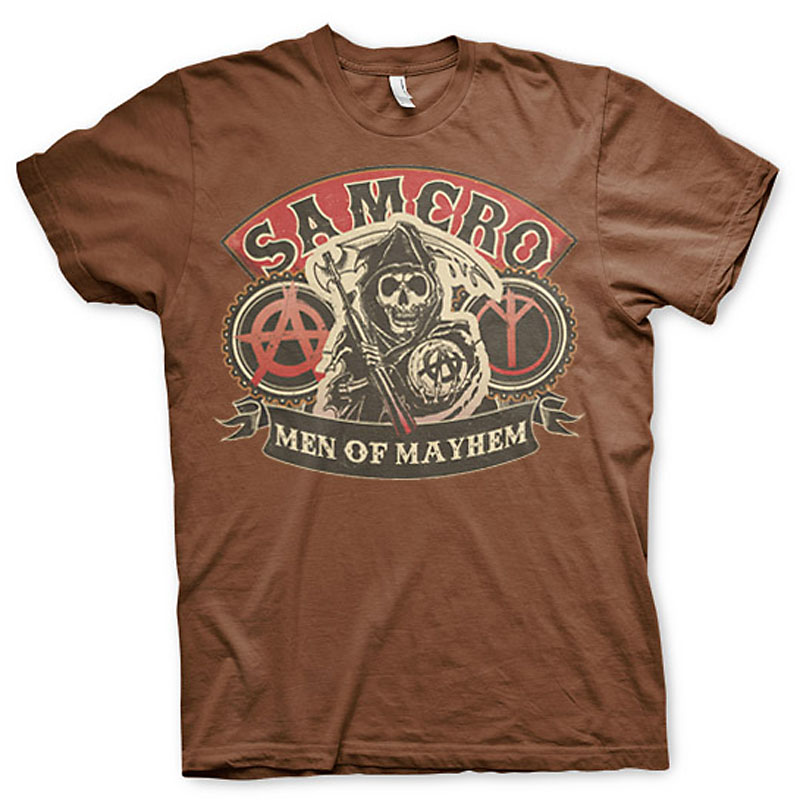Zákon Gangu hnědé tričko SAMCRO Men Of Mayhem
