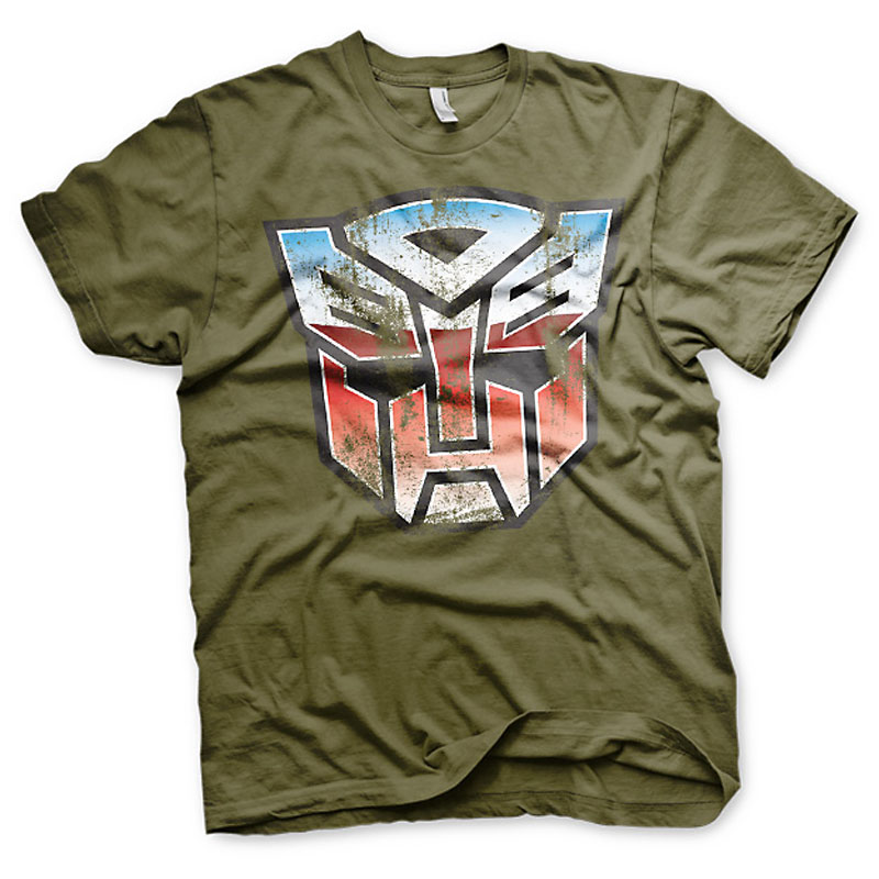 Transformers pánské tričko Autobot Distressed Shield olivové