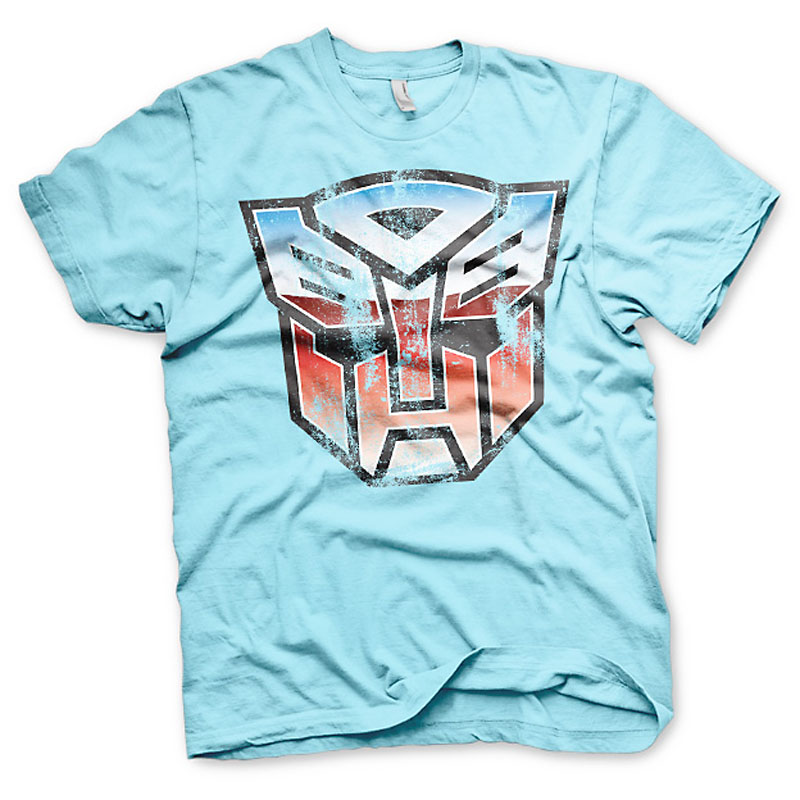 Transformers tričko Autobot Distressed Shield světle modré