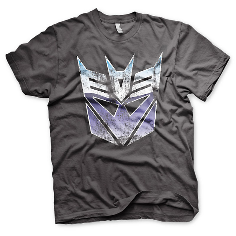 Transformers tričko Decepticon Distressed Shield tmavě šedé