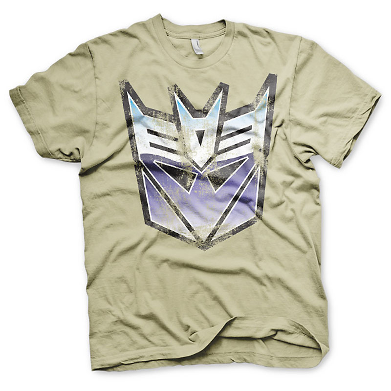 Khaki pánské tričko Transformers Decepticon Distressed Shield