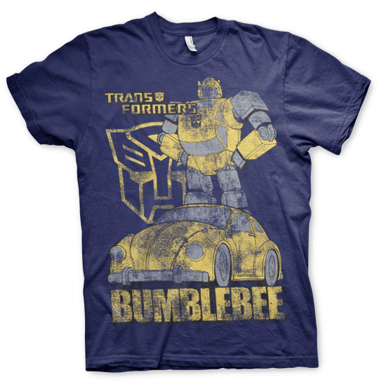 Navy pánské tričko Transformers Bumblebee Distressed
