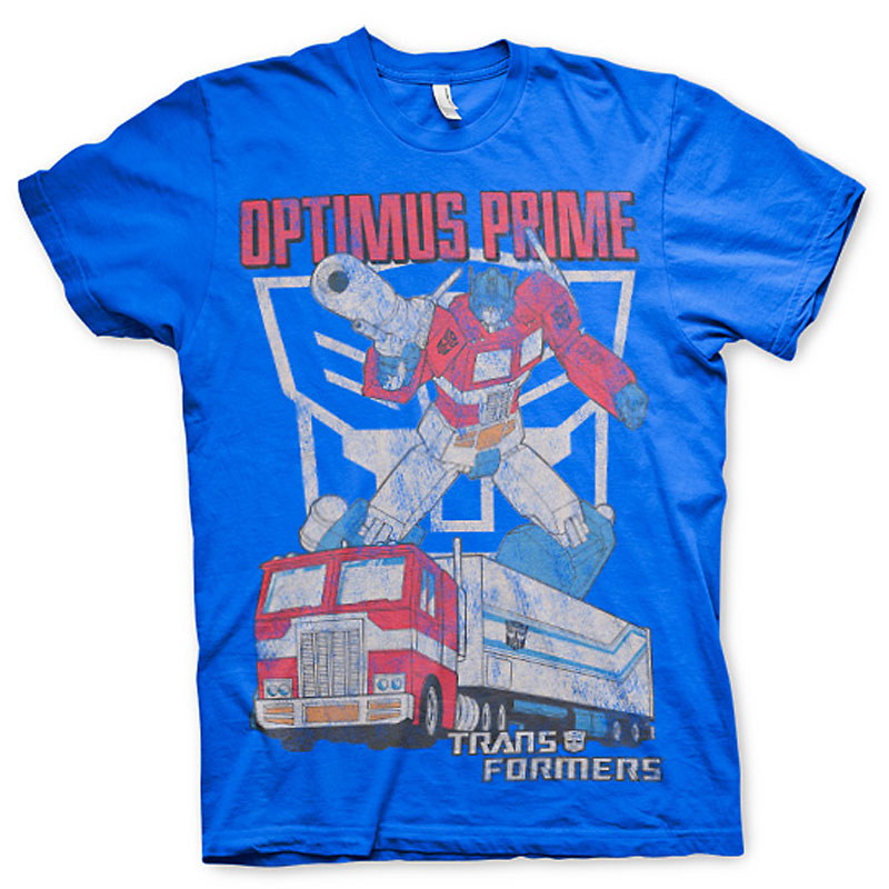 Transformers pánské tričko Optimus Prime Distressed Modré