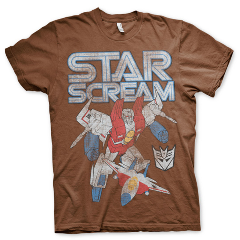 Transformers pánské tričko Starscream Distressed Hnědé