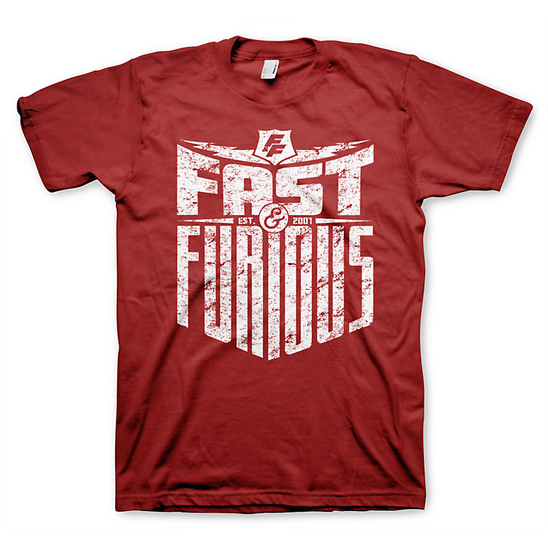 Fast a Furious tmavě červé tričko Est. 2007