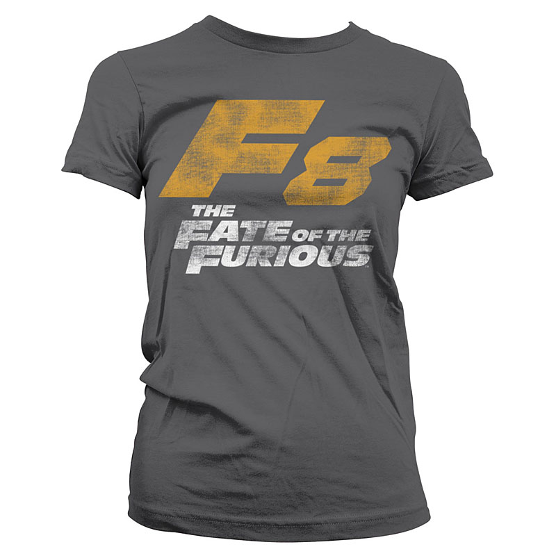 Fast a Furious Dámské tričko F8 Distressed Logo Šedé