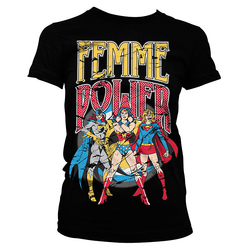 Černé Dámské tričko DC Comics Femme Power