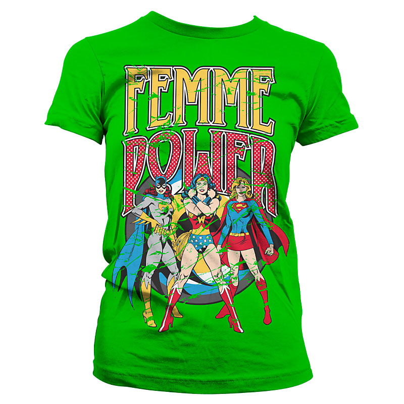 Zelené Dámské tričko DC Comics Femme Power