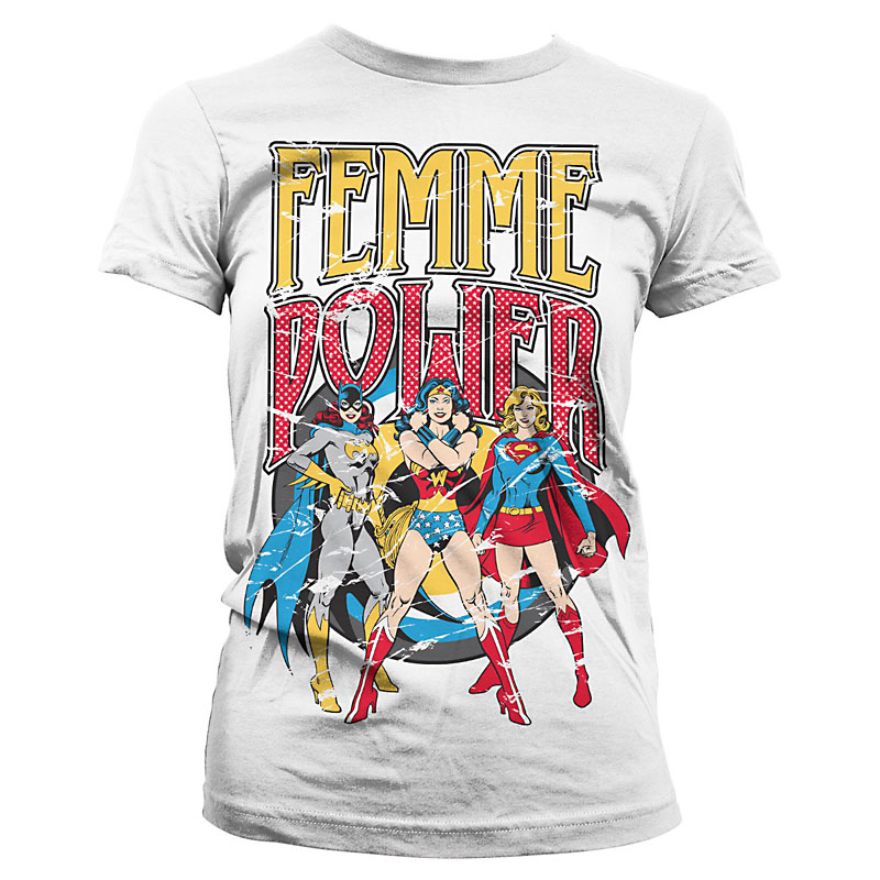 Bílé Dámské tričko DC Comics Femme Power M