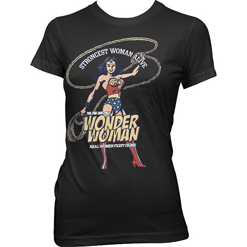 Černé Dámské tričko Wonder Woman Strongest Woman Alive