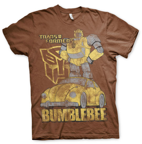 Transformers pánské tričko Bumblebee Distressed Hnědé