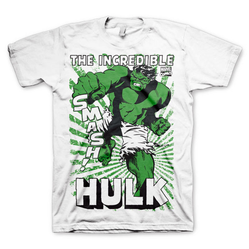 Bílé pánské tričko Marvel The Hulk Smash