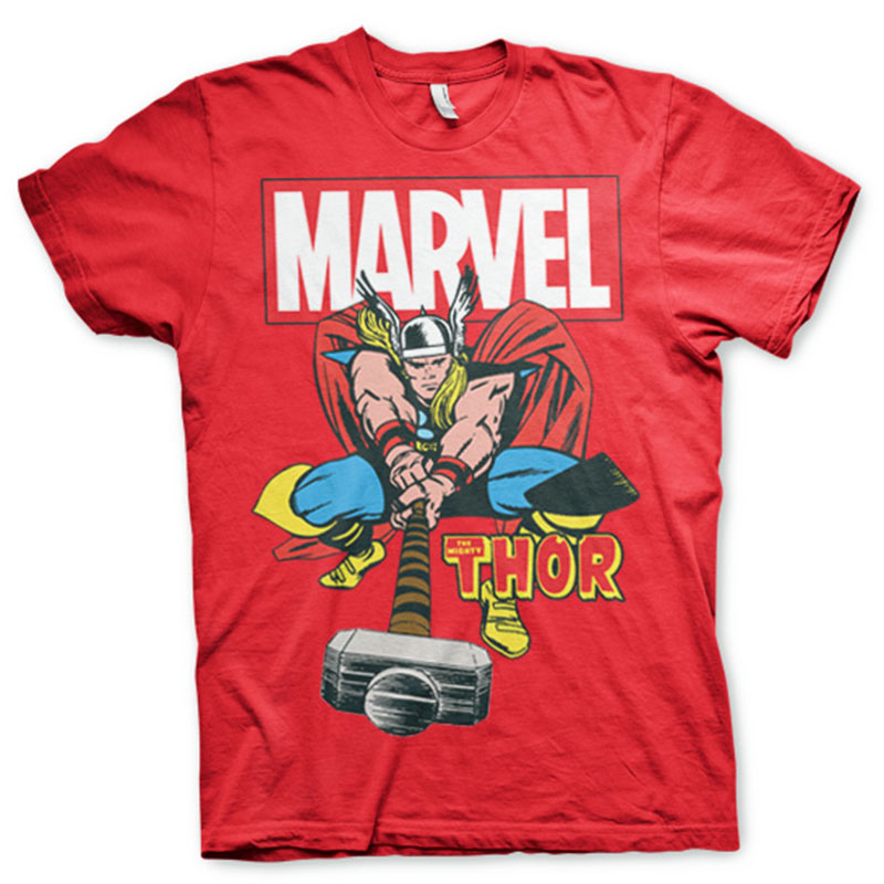 Marvel červené pánské tričko The Mighty Thor