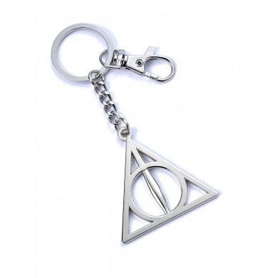 Harry Potter Přívěsek na klíče Deathly Hallows (silver plated) - Kliknutím na obrázek zavřete
