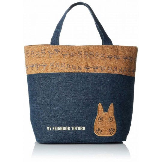 My Neighbor Totoro Lunch Bag cork & denim style Totoro - Kliknutím na obrázek zavřete