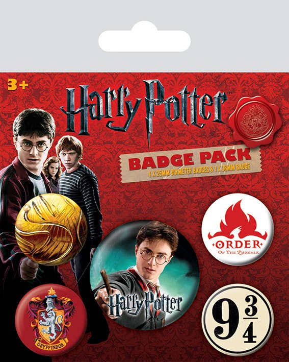 Harry Potter sada odznaků 5-Pack Gryffindor