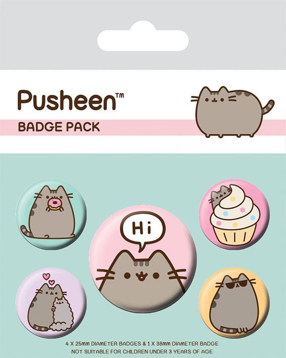 Pusheen sada odznaků 5-Pack Pusheen Says Hi