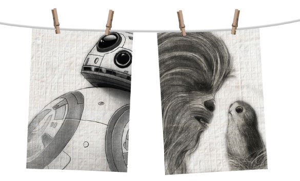 Star Wars Episode VIII Tea ručník 2-Set Sketch